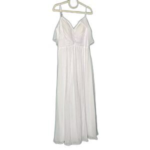 Lovejoy NWT White Cold Shoulder Flutter Sleeve Fit and Flare Wedding Dress Large